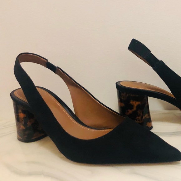 ZARA SLINGBACK SHOES WITH TORTOISESHELL HEELS - Picture 5 of 16